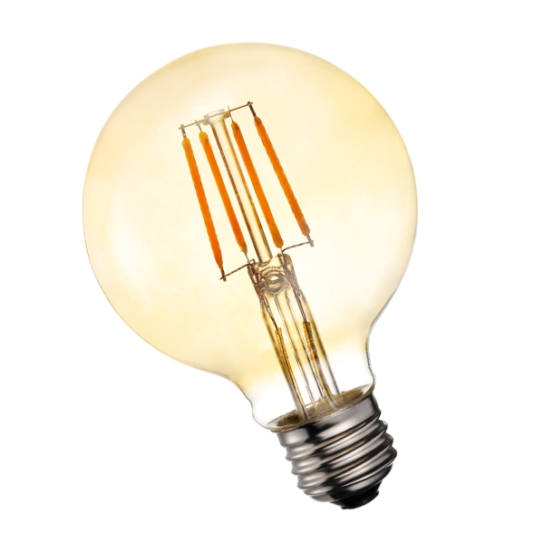 Lampara Filamento De Led Golden Tipo Globo G Marca Interelec