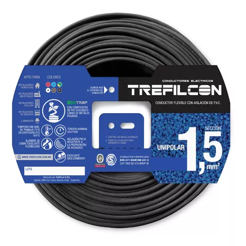 Cable Unipolar 1×1.5mm por metro Trefilcon