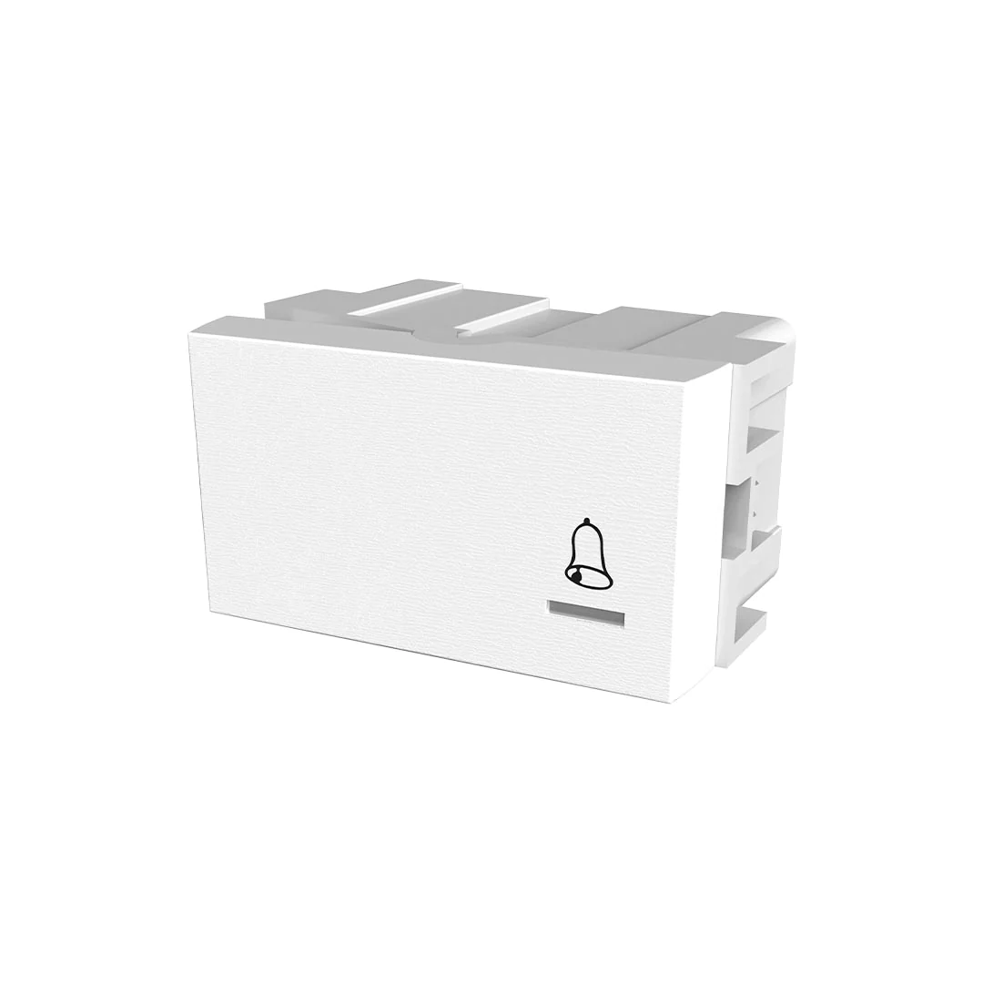 Modulo interruptor pulsador blanco – linea PLATINUM- marca JELUZ