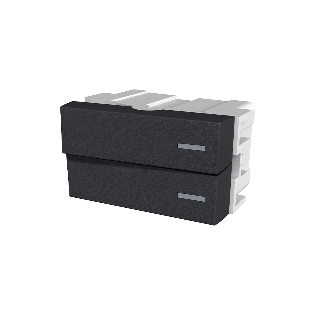 Modulo interruptor doble negro – linea PLATINUM- marca JELUZ