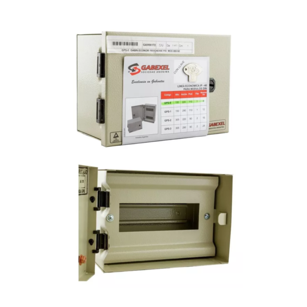 Gabinete Gabexel Metalico Liviano Ip40 P/exterior P/8 Modulos Beige