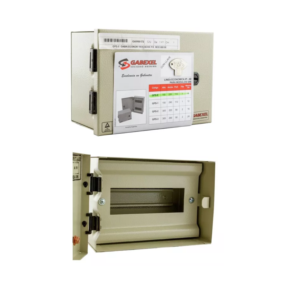 Gabinete Metalico Liviano Ip40 P/exterior P/12 Modulos Beige