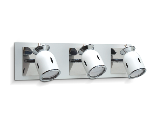 Aplique Spot NIZA 3 Luces Cabezales GU10 LED Base Cuadrada San Lorenzo