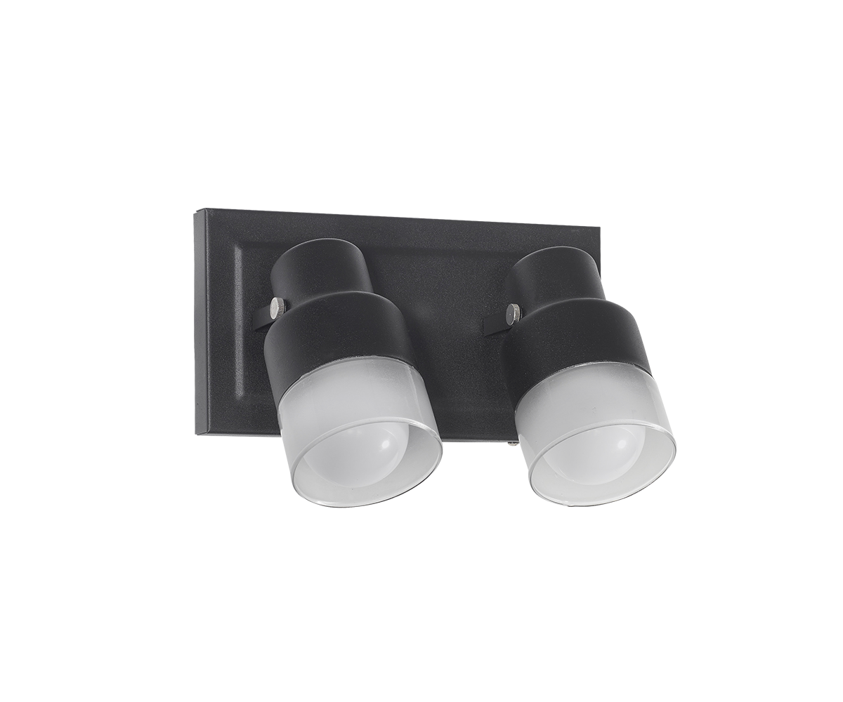 Aplique Spot 2 Luces Cabezales OLIVIA Vidrio Base Rectangular E27 LED San Lorenzo