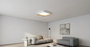 Aplique Plafon LED Galactic Madera Cuadrado Luz Dinamica 45w CALIDO/NEUTRO/FRIO 50cm x 50cm