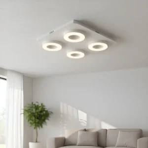 Plafon Led Venice 4 Luces Deco Moderno Dimerizable 36w Color Blanco - CANDIL