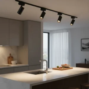 Cabezal Spot Led Riel Gu10 1 Ef Negro Biz Leuk