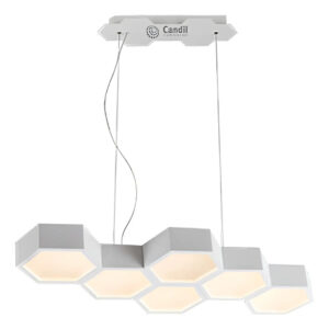 Colgante Led Panal 6 Luces High 36w Blanco Deco Moderno Blanco - CANDIL