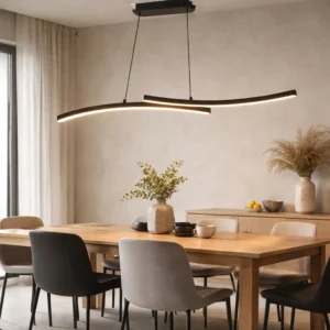 Colgante Led Corban 30w Curvo Decorativo Luz Cálida Negro - CANDIL