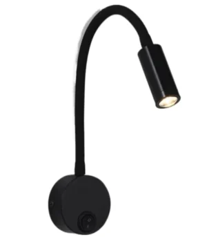 Aplique de pared velador movil flexible VK Waller Calido Negro (3w) - VONDERK