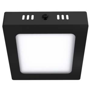 Panel Plafón Led Cuadrado De Aplicar 12W 6000K Negro