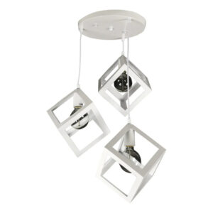 Lampara Colgante Trikyvos Blanco 3 Luces Cubos Lk Blanco - LEUK