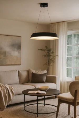 Lampara Colgante Diseño Pietro Negra Luz Calida / Neutra / Fria (22W) - LEUK