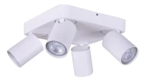 Lampara Aplique Techo Cuadrado 4 Luces Katharo Gu10 Blanco - LEUK