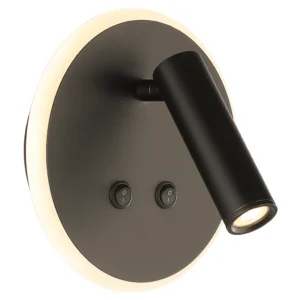 Aplique de pared BED Negro 10W 3000K - LEUK