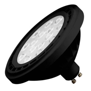 Lámpara Led AR111 GU10 12W Negro Luz Calida