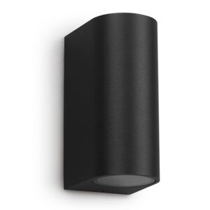 Aplique Bidireccional Cilindrico de Pared para 2 Dicroica GU10 Negro