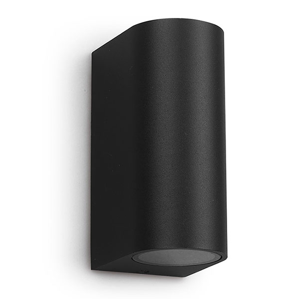 Aplique Bidireccional Cilindrico de Pared para 2 Dicroica GU10 Negro