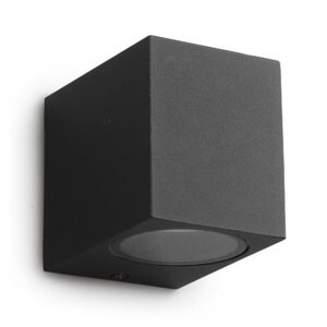 Aplique Unidireccional Rectangular de Pared para 1 Dicroica GU10 Negro