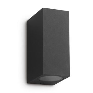 Aplique Bidireccional Rectangular de Pared para 2 Dicroica GU10 Negro