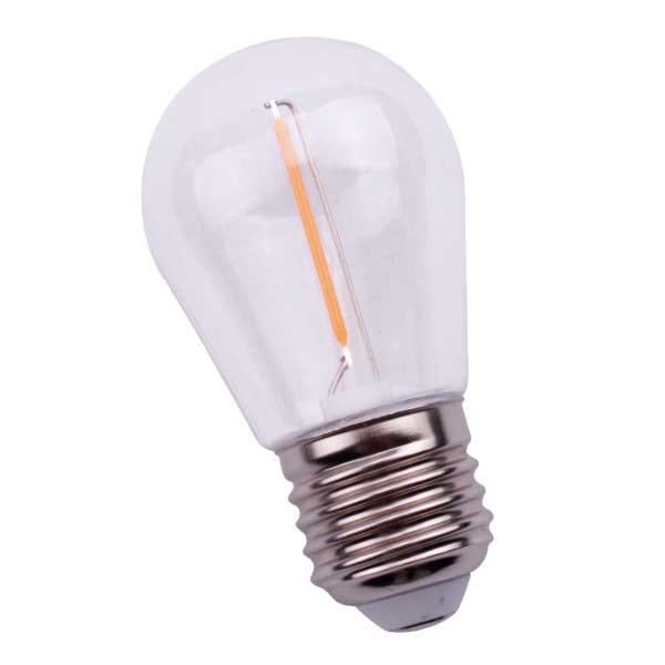 Lámpara Led Filamento Transparente Gota (S14) 1W E27 Luz Cálida