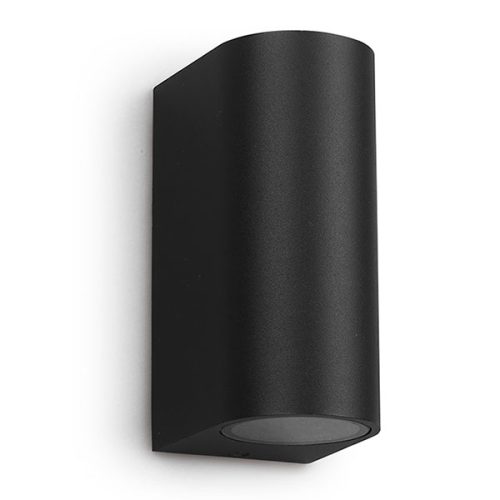 Aplique Bidireccional Cilindrico de Pared para 2 Dicroica GU10 Negro