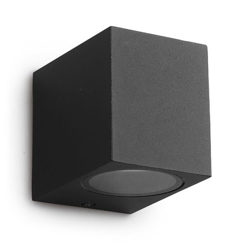 Aplique Unidireccional Rectangular de Pared para 1 Dicroica GU10 Negro