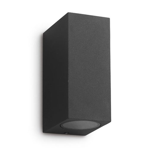 Aplique Bidireccional Rectangular de Pared para 2 Dicroica GU10 Negro