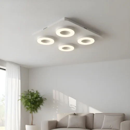 Plafon Led Venice 4 Luces Deco Moderno Dimerizable 36w Color Blanco – CANDIL