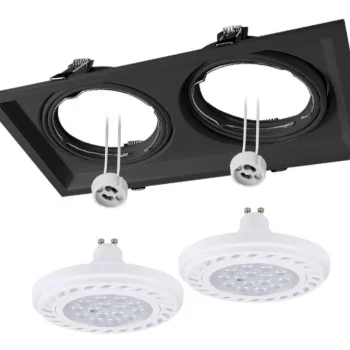 Plafón Negro Macroled SPOT BOX 2 EMBUTIDO 2 Focos LED 15W – MACROLED
