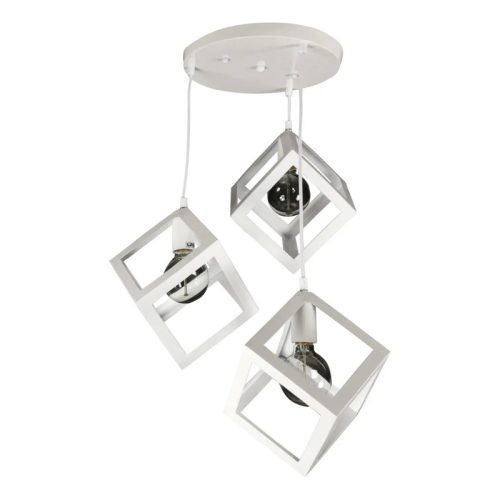 Lampara Colgante Trikyvos Blanco 3 Luces Cubos Lk Blanco – LEUK