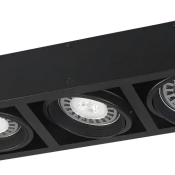 Plafón 3 Luces Ar111 Con Lámparas Led 12w Gu10 Spot Negro – MACROLED