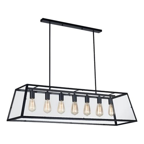 Colgante 7 Luces Vidrio Deco Dynami Cocina Living Moderno Negro – LEUK