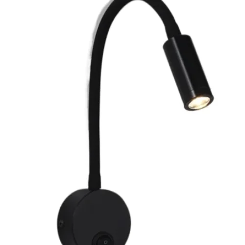 Aplique de pared velador movil flexible VK Waller Calido Negro (3w) – VONDERK