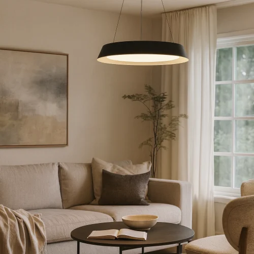 Lampara Colgante Diseño Pietro Negra Luz Calida / Neutra / Fria (22W) – LEUK