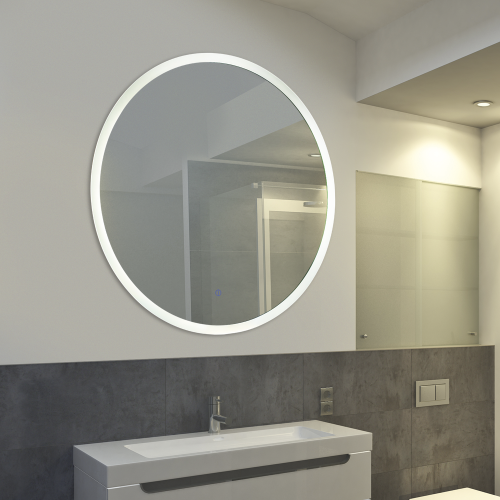 Espejo LED Circular Touch Integrado 80cm con Línea en medio 28w