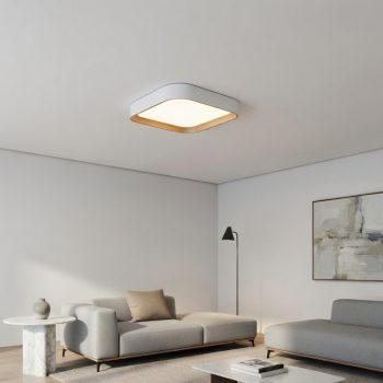 Aplique Plafon LED Galactic Madera Cuadrado Luz Dinamica 45w CALIDO/NEUTRO/FRIO 50cm x 50cm