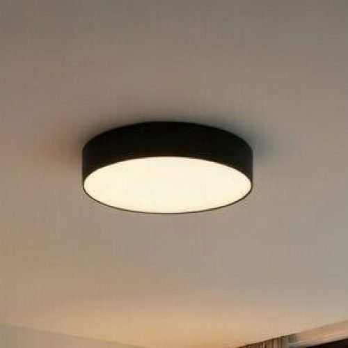 Aplique Plafon Led Circular City Negro 45w Moderno Calido Frio y Neutro